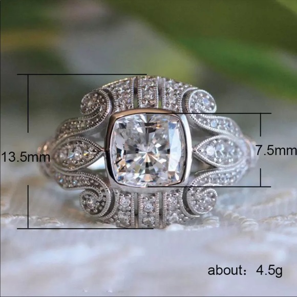 New Vintage 925 Silver Diamond women’s Party Ring - Picture 6 of 6